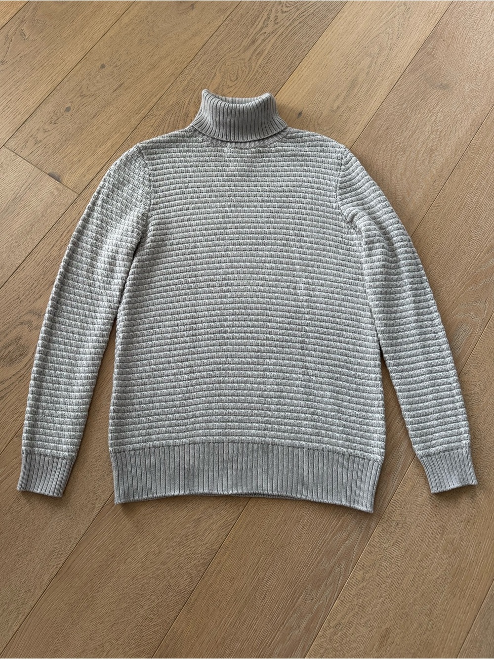 Magaschoni Light Gray Ribbed Turtleneck Sweater Size Small
